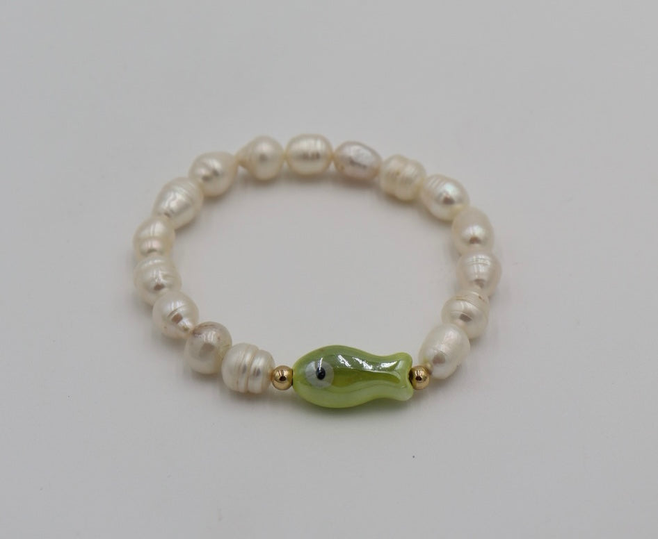 Spring Garden Bracelet (Darker Green Fish)